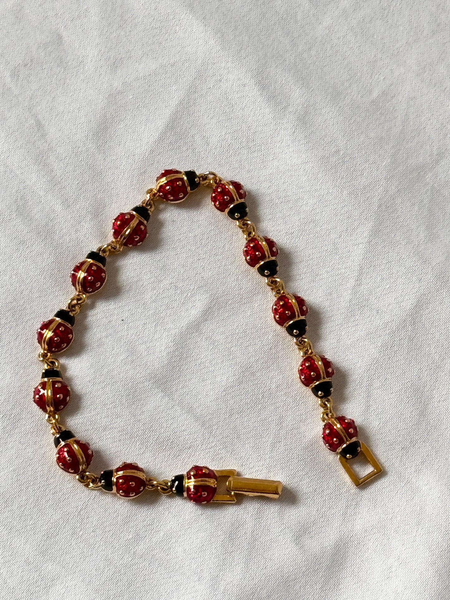 Joan Rivers Ladybird Bracelet; Enamelled Ladybug
