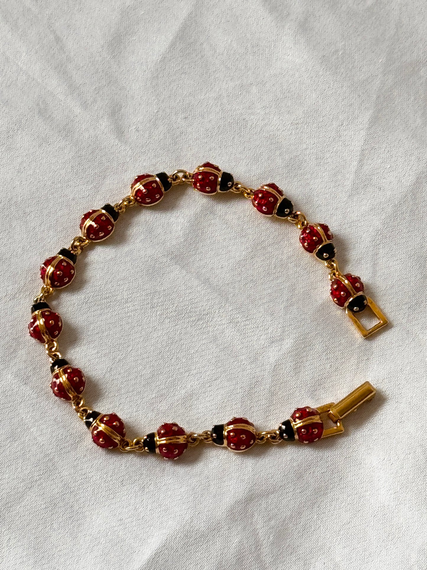 Joan Rivers Ladybird Bracelet; Enamelled Ladybug
