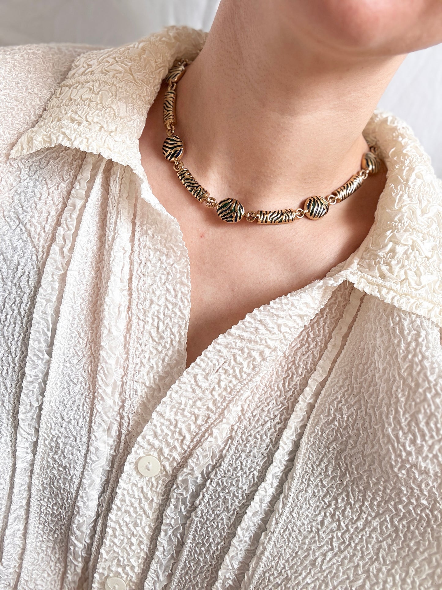 Vintage Zebra Detailed Necklace