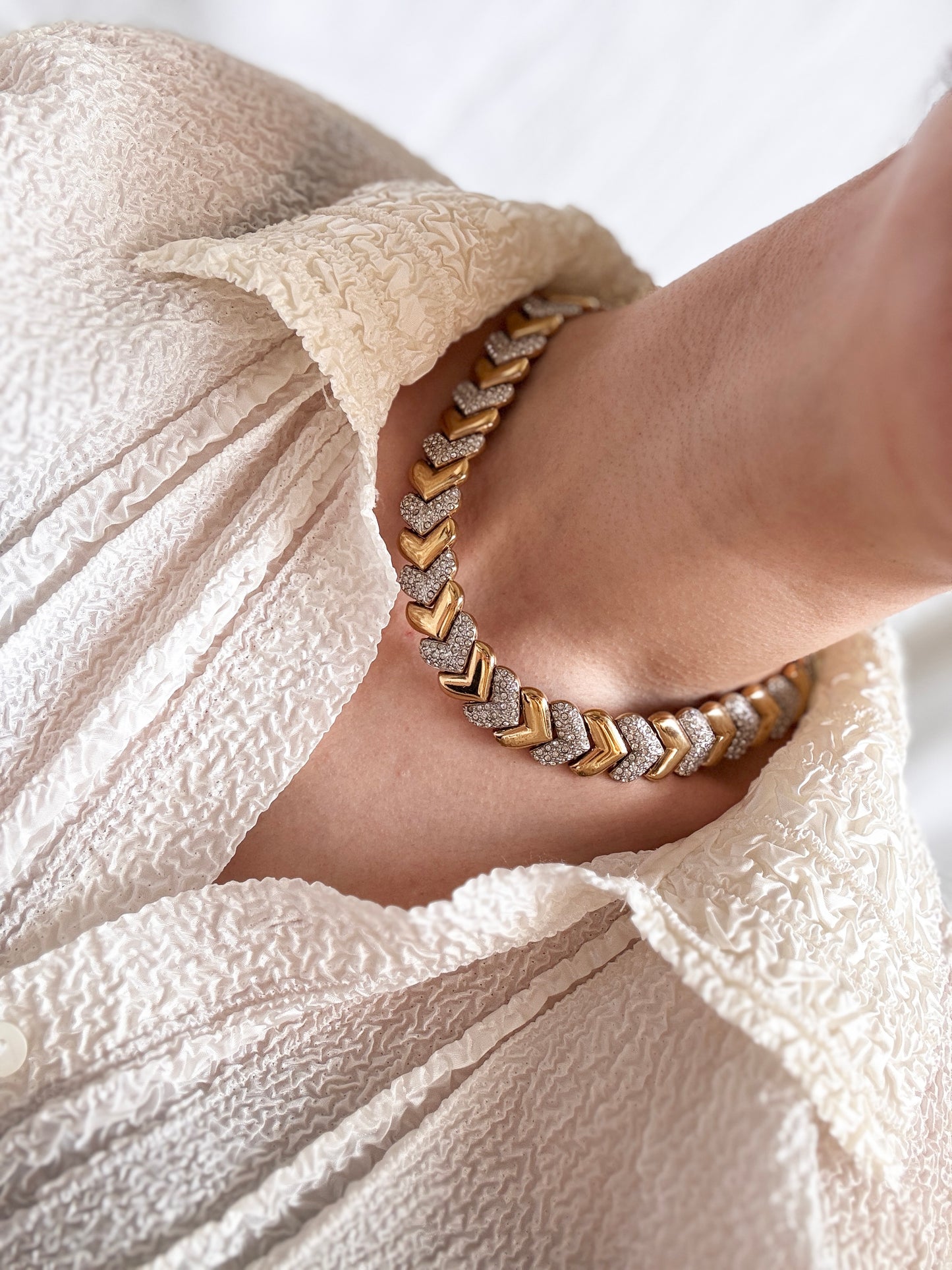 Vintage Chunky Necklace; Braided Stone Necklace