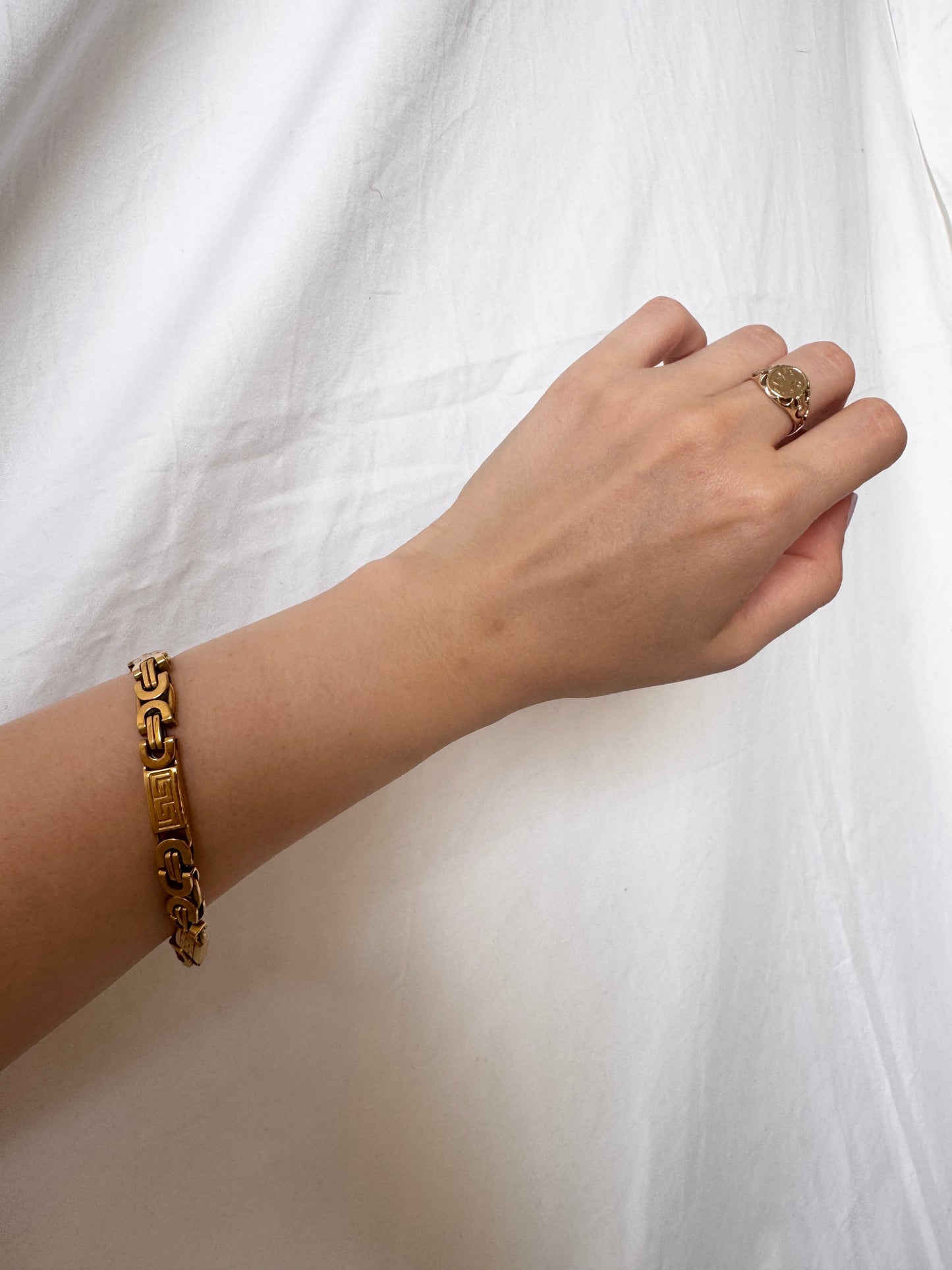 Vintage Egyptian Braided Necklace and Bracelet; 18K Gold Filled Jewellery