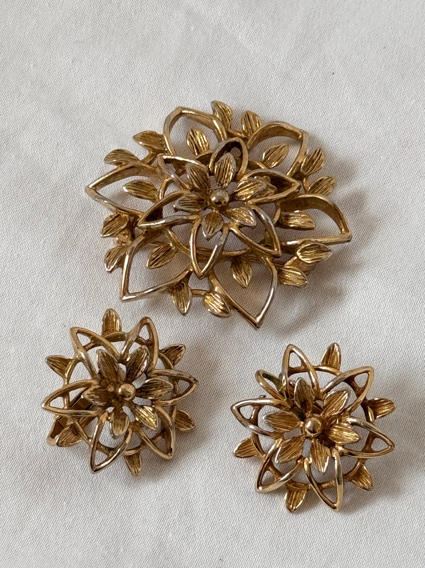 Sarah Coventry Flower Earrings and Brooch