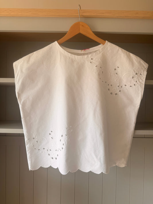 Embroidered Cottagecore Top; Reworked Top