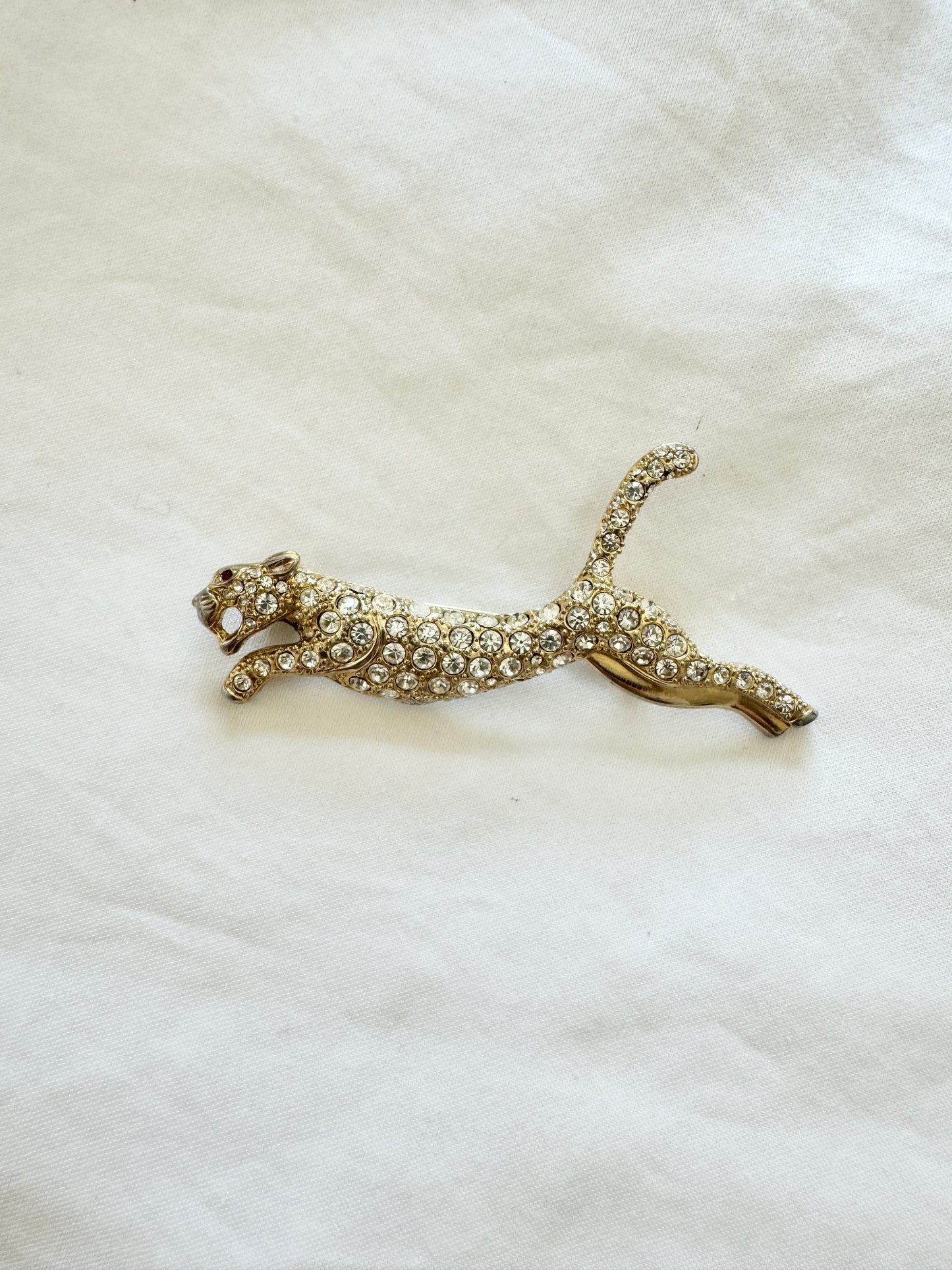 Leopard Brooch with Stones