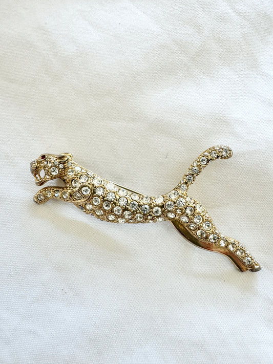 Leopard Brooch with Stones