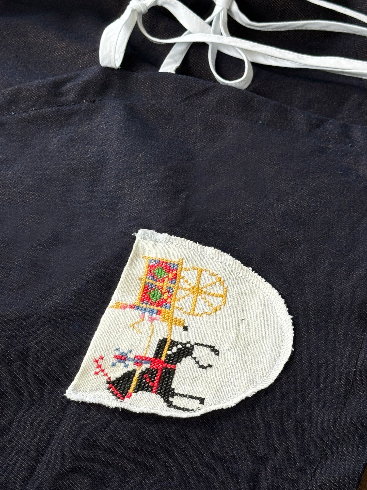 One of A Kind Embroidered Blouse; Rework Tie Front Blouse