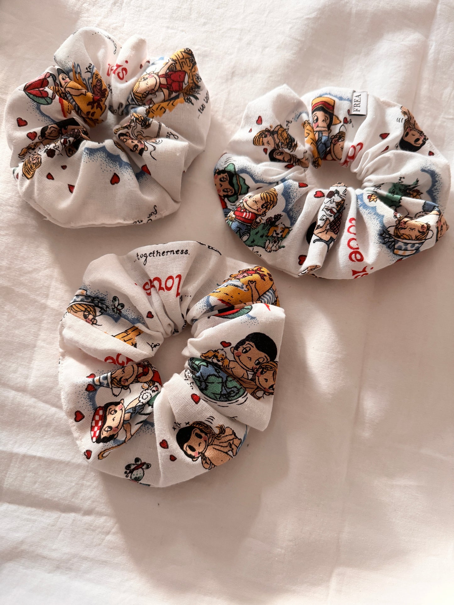 Valentines Day Scrunchies; Vintage Love Is Scrunchie