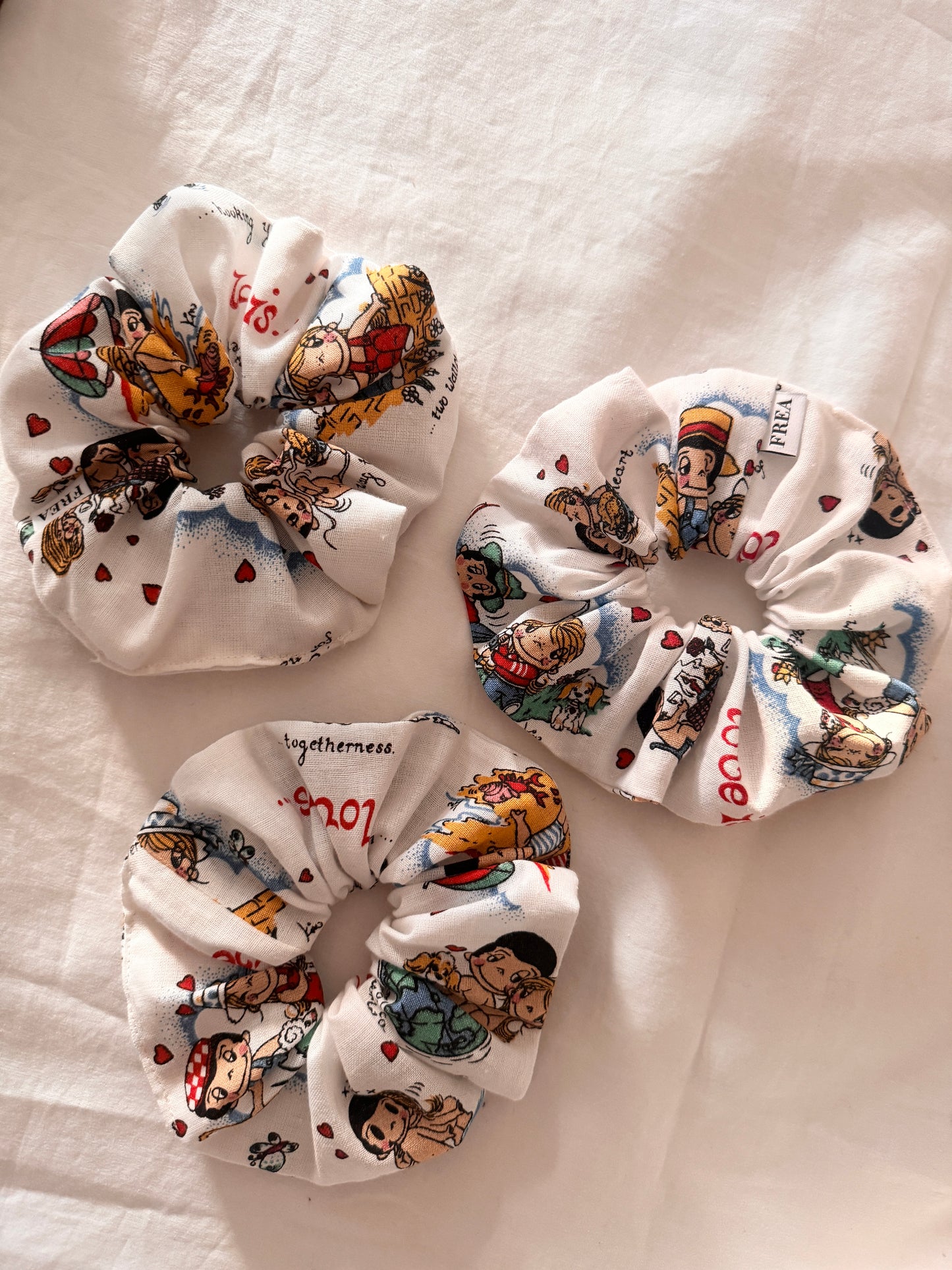Valentines Day Scrunchies; Vintage Love Is Scrunchie