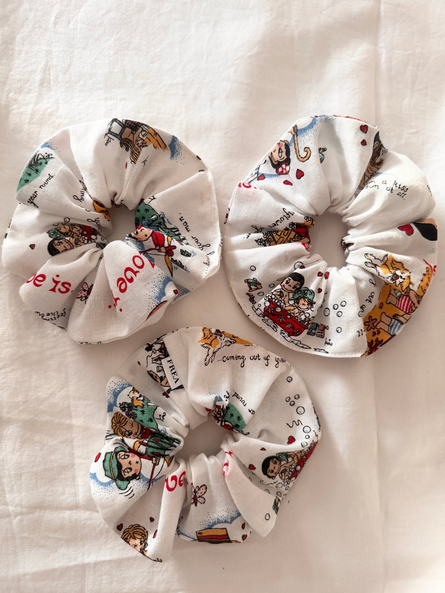 Valentines Day Scrunchies; Vintage Love Is Scrunchie