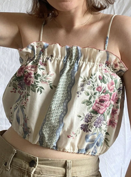 Reworked Floral Blouse; Upcycled Blouse