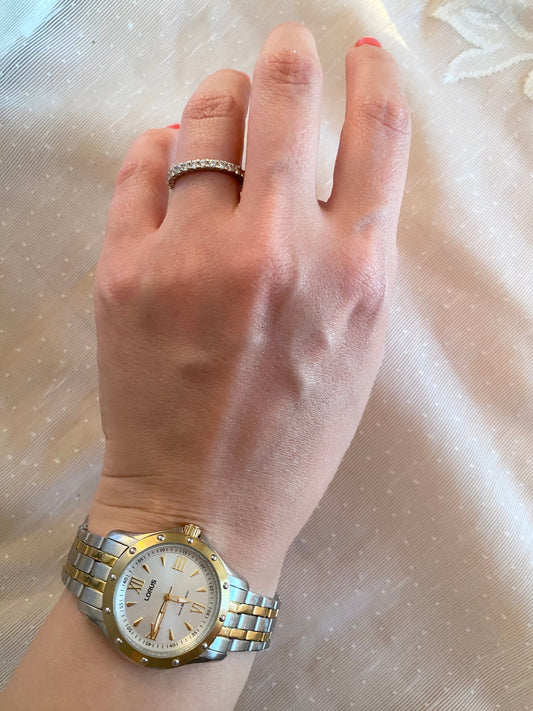 Vintage Roman Numeral Watch; Vintage Gold Silver Tone Watch