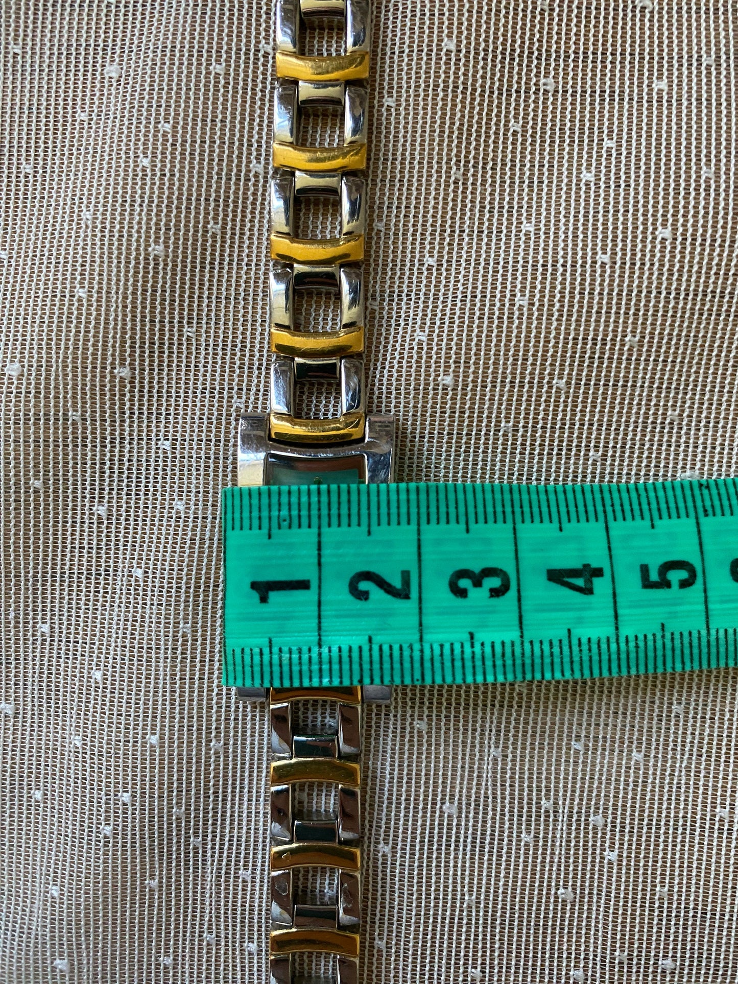 Rectangular Stone Watch; Vintage Gold Silver Tone Watch