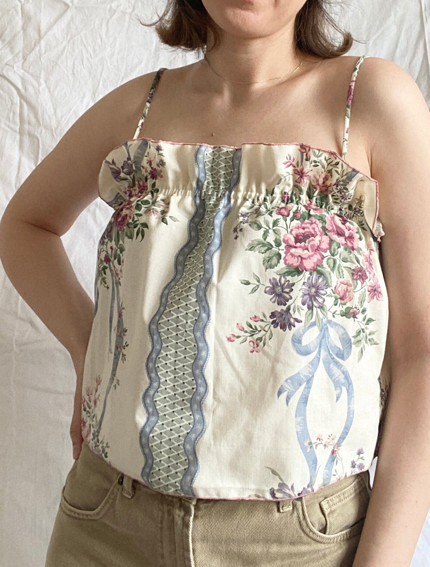Reworked Floral Blouse; Upcycled Blouse