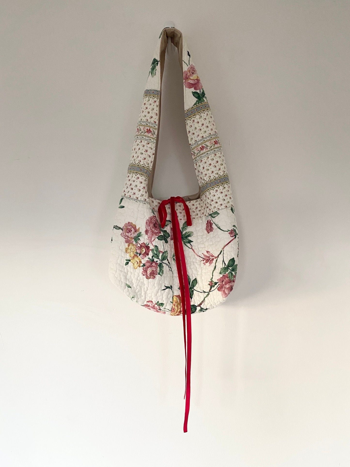 Quilted Floral Upcycled Bag; One Of A Kind Bag