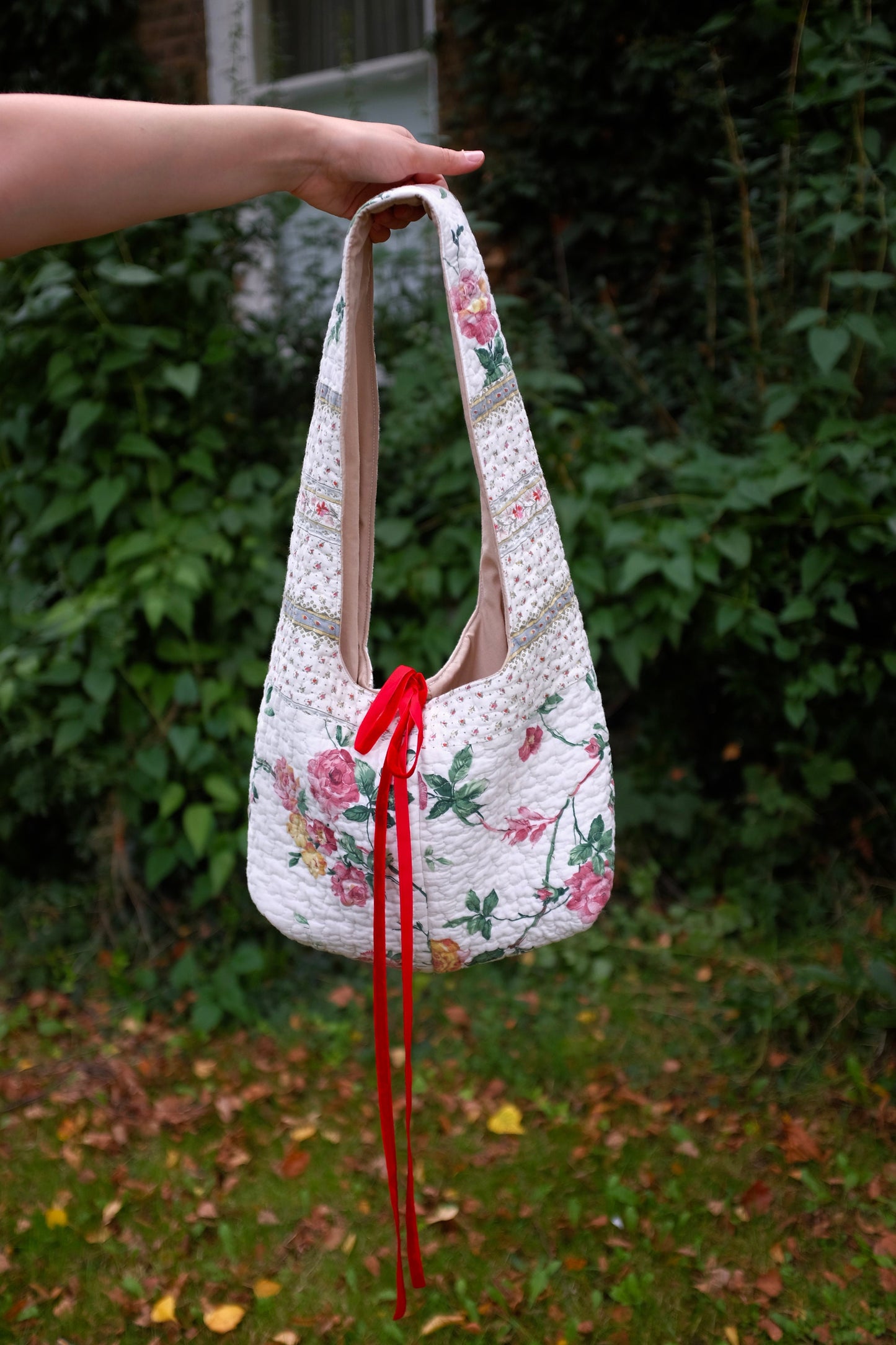 Quilted Floral Upcycled Bag; One Of A Kind Bag