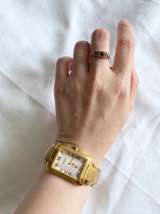 Chunky Rectangular Watch; Unisex Swiss MadeWatch: Roman Numeral Watch