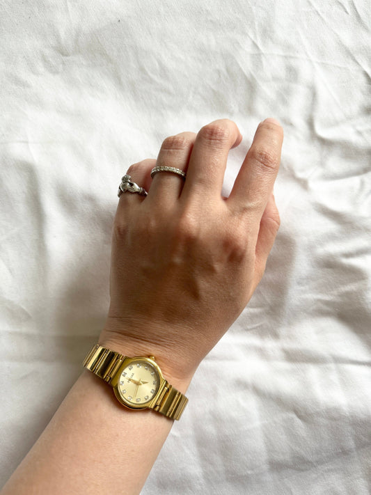 Ladies Braided Watch; Vintage Stone Watch