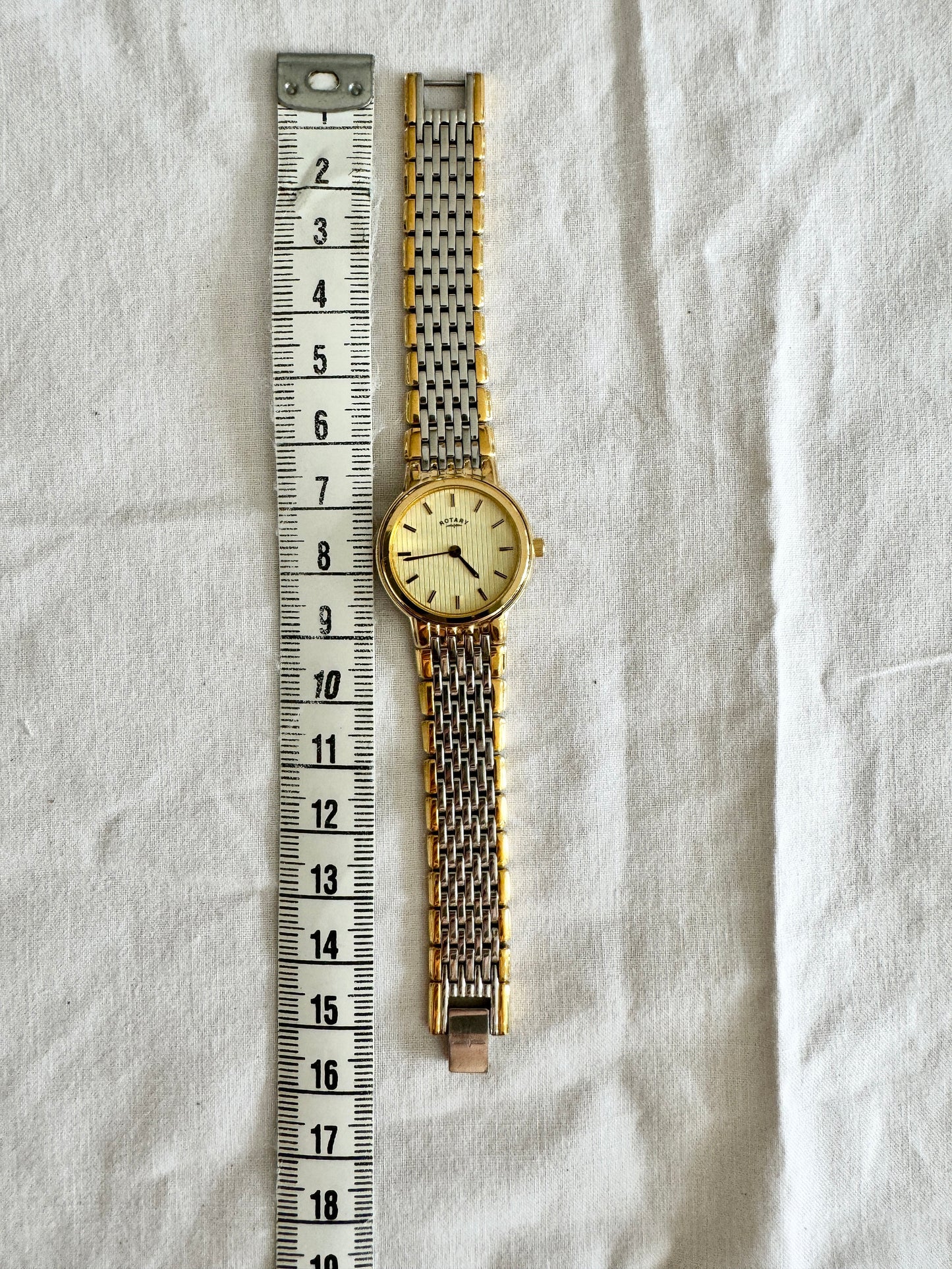 Vintage Two Tone Watch; Rotary Oval Wristwatch