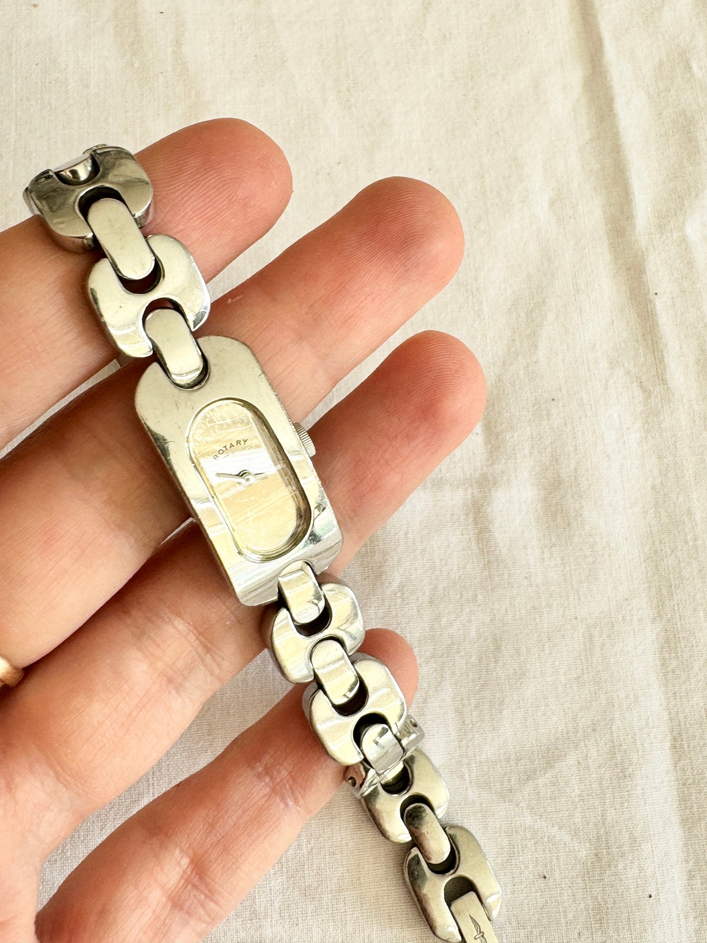 Vintage Braided Watch; Dainty Silver Watch
