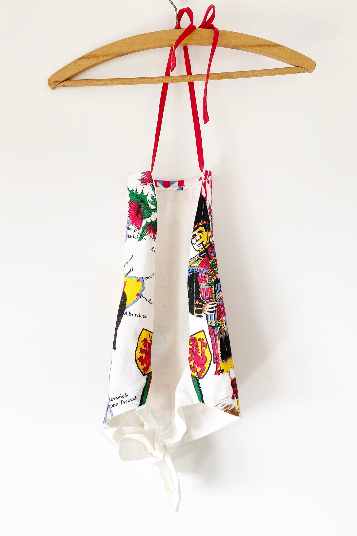 Reworked Scotland Tea Towel Top; Upcycled Halter Neck Top