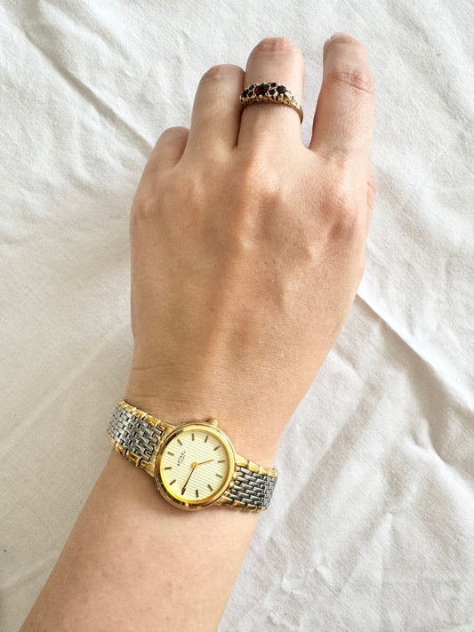 Vintage Two Tone Watch; Rotary Oval Wristwatch