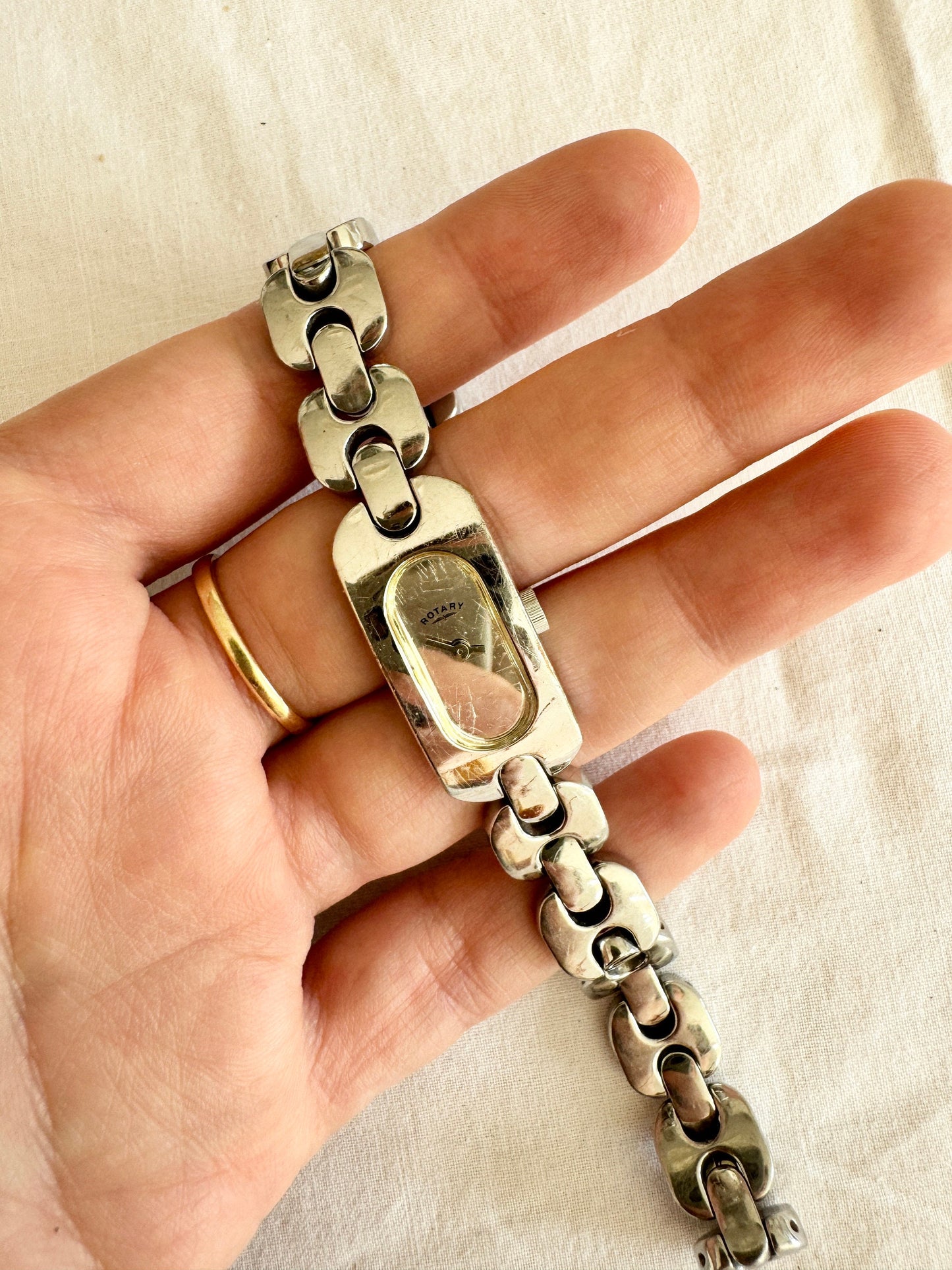 Vintage Braided Watch; Dainty Silver Watch