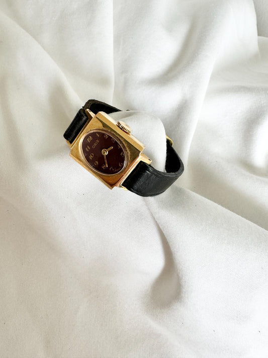 Vintage Swiss Made Watch; Vintage Rare Leather Watch