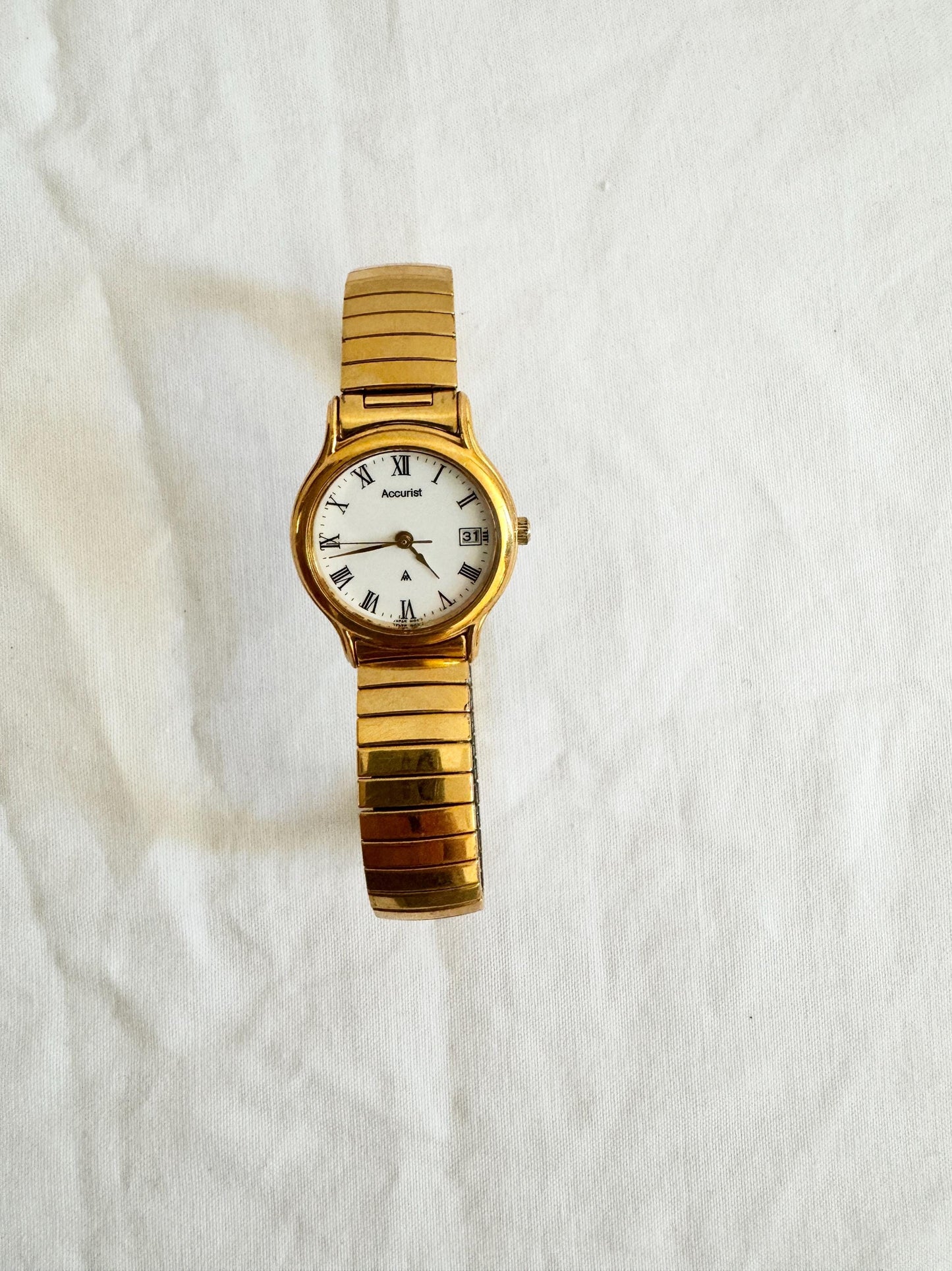 Vintage Elasticated Watch; Roman Number Watch