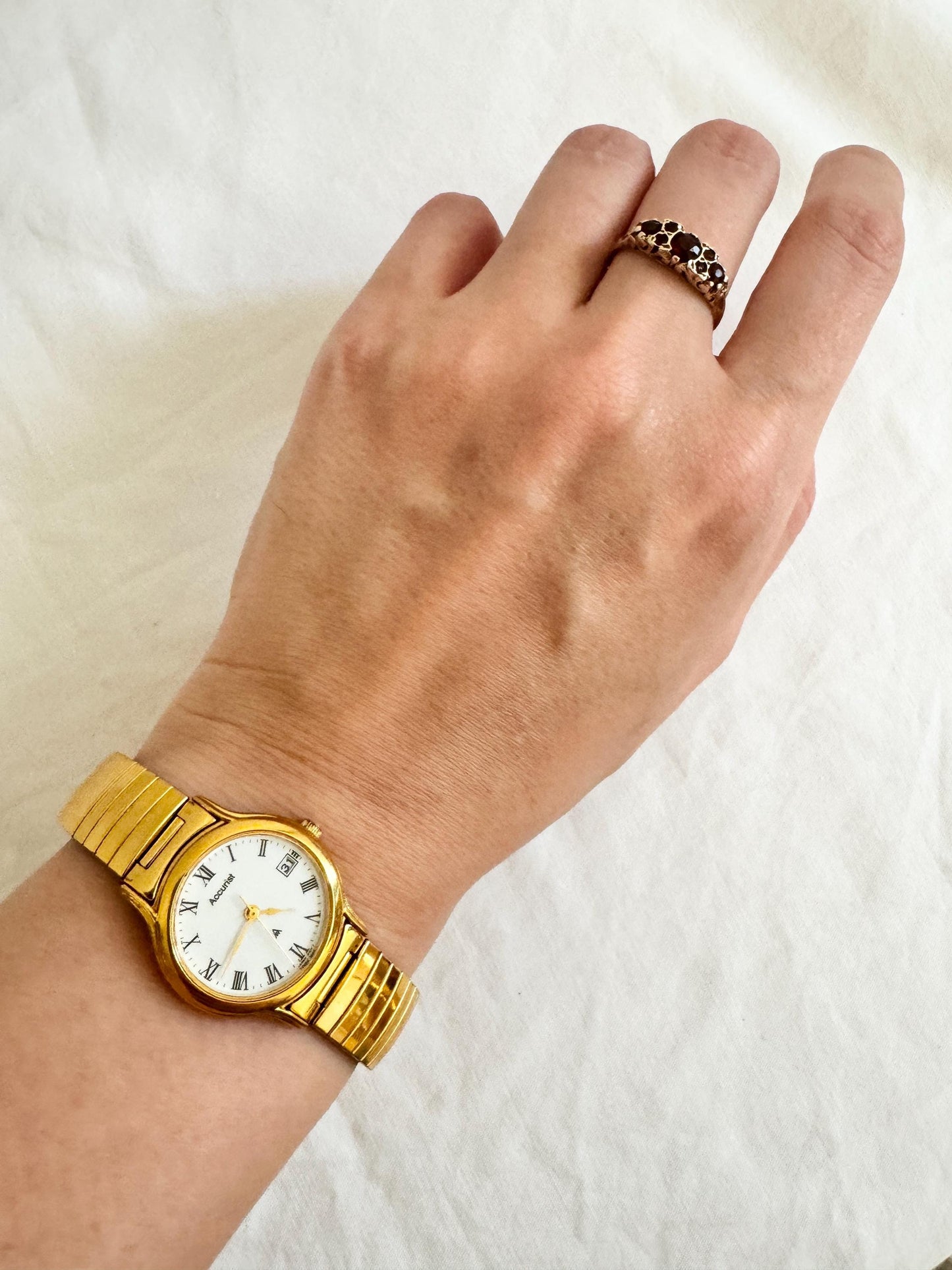 Vintage Elasticated Watch; Roman Number Watch