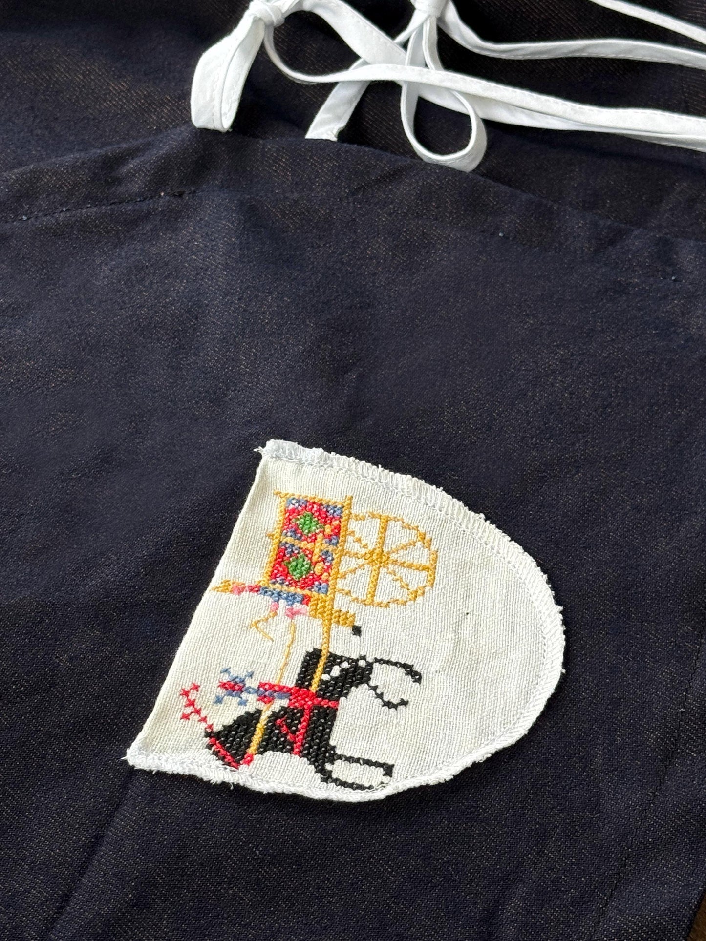 One of A Kind Embroidered Blouse; Rework Tie Front Blouse