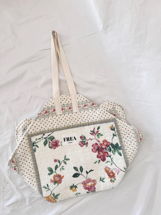 Quilted Floral Bag; Reworked Shoulder Bag