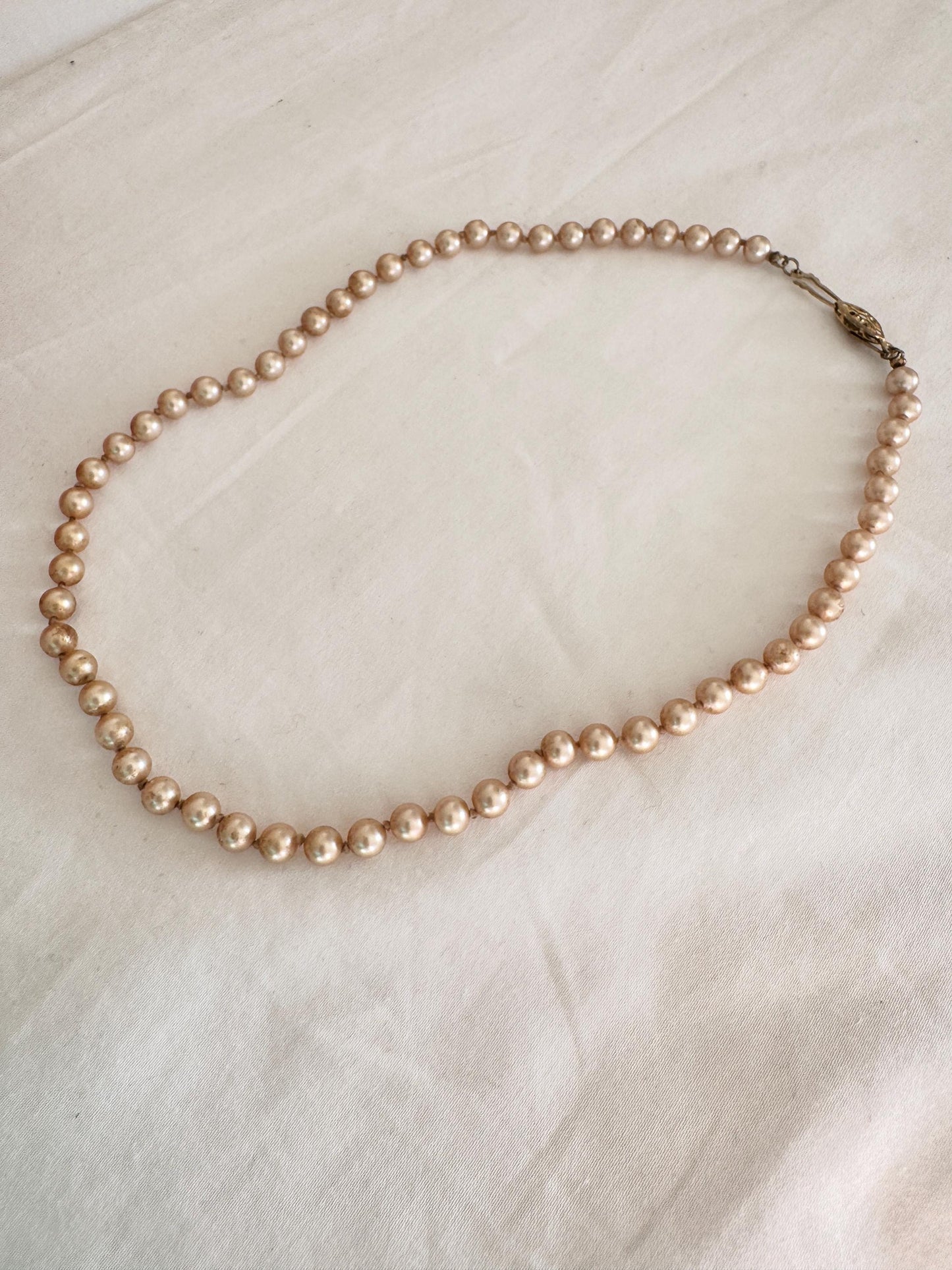 Vintage Pearl Necklace; 80s Napier Necklace
