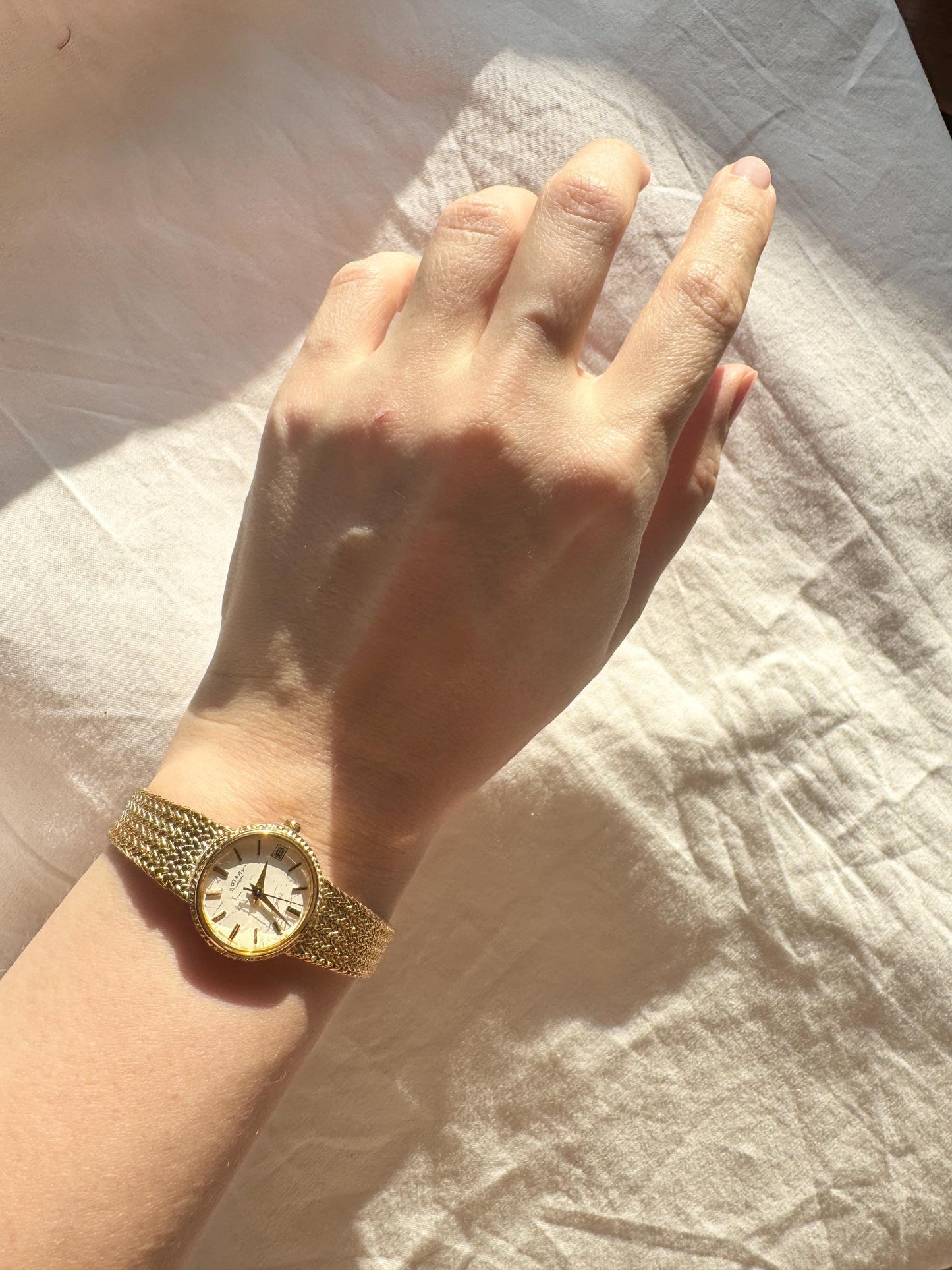 Gold Look Bracelet Watch; Vintage Oval Watch Gift Box