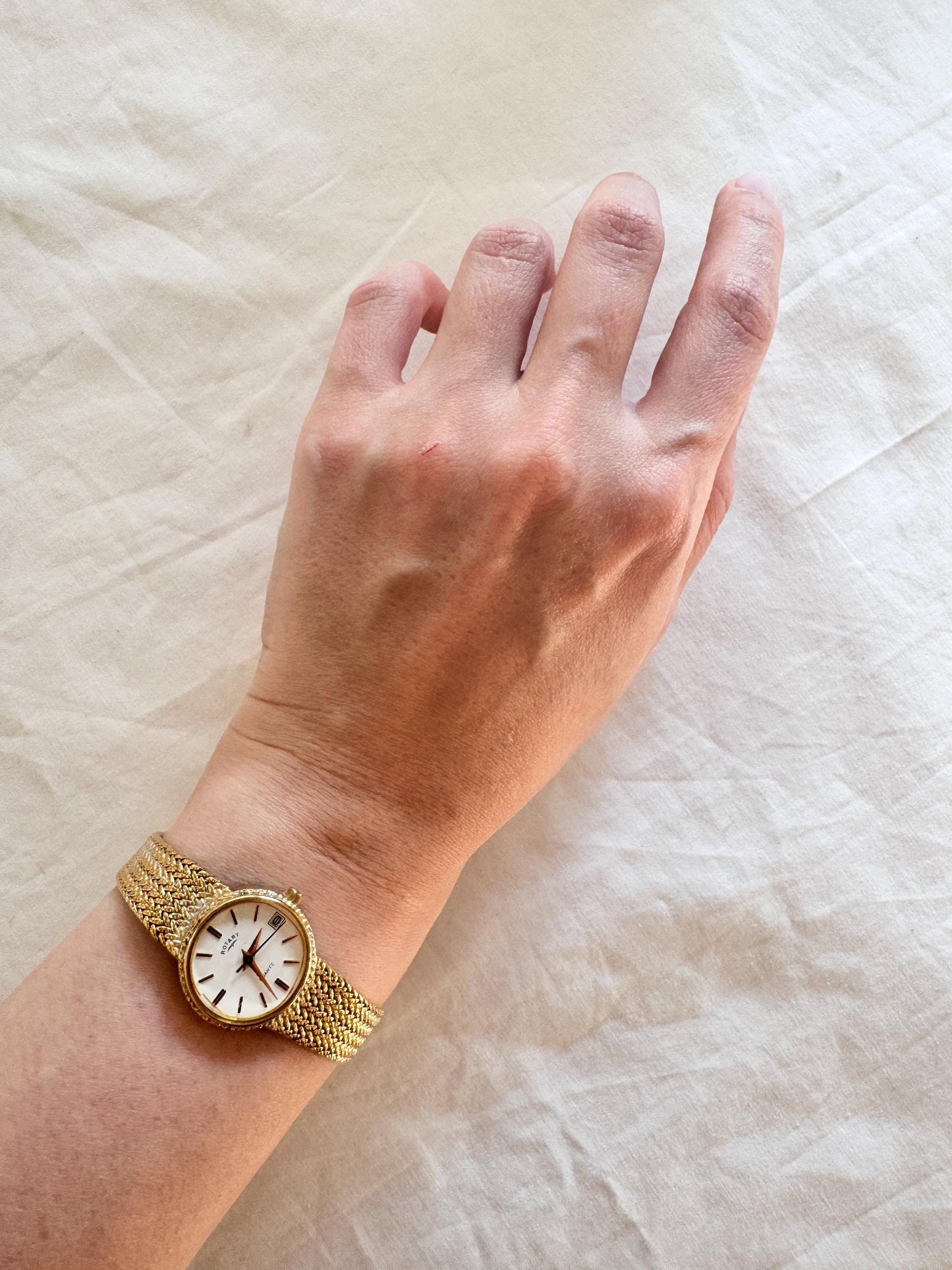 Gold Look Bracelet Watch; Vintage Oval Watch Gift Box