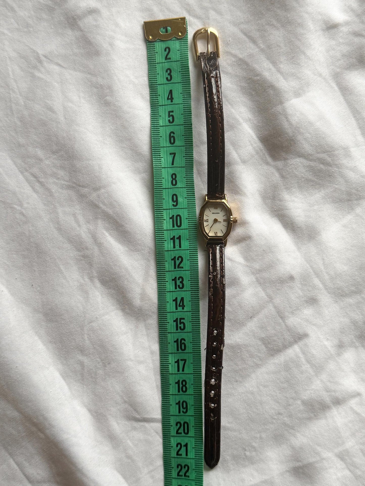 Vintage Roman Number Watch; 90s Leather Watch