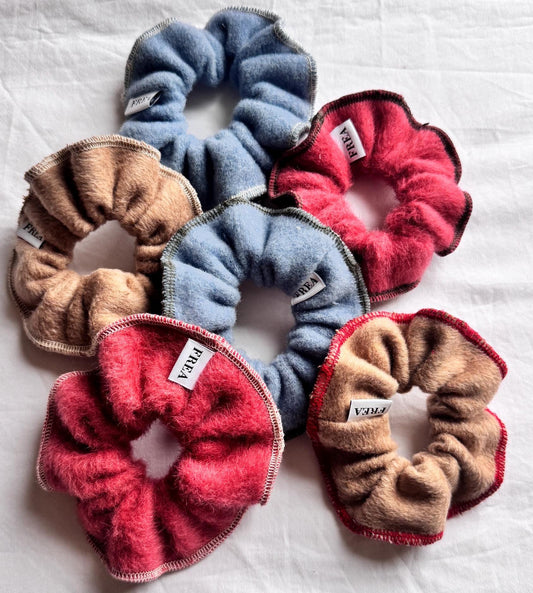 Reworked Wool Scrunchies; Upcycled Scrunchies
