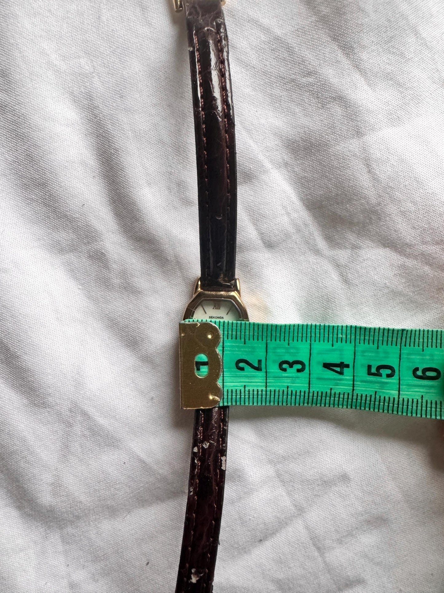 Vintage Roman Number Watch; 90s Leather Watch