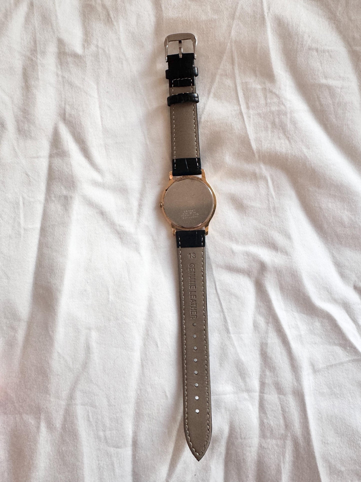 90s Seiko Mens Watch; Leather Vintage Watch