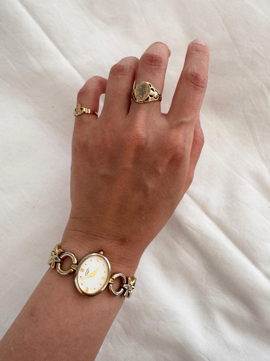 90s Bracelet Wristwatch; Unique Charm Watch