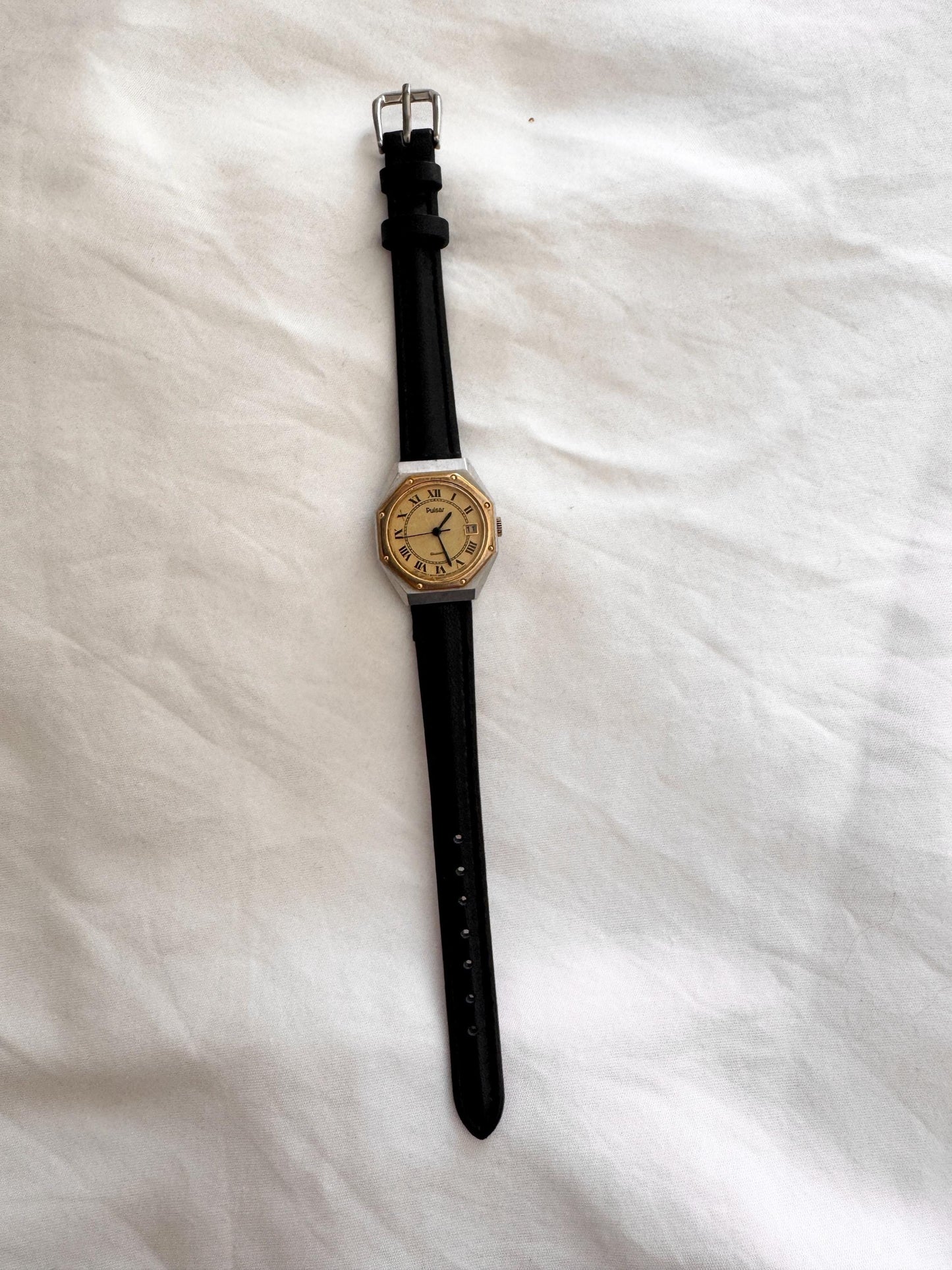 Vintage Rare Watch; Leather Roman Number Watch