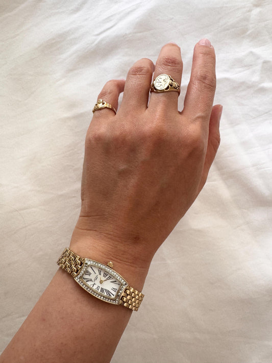 90s Roman Number Watch; Stone Dial Watch