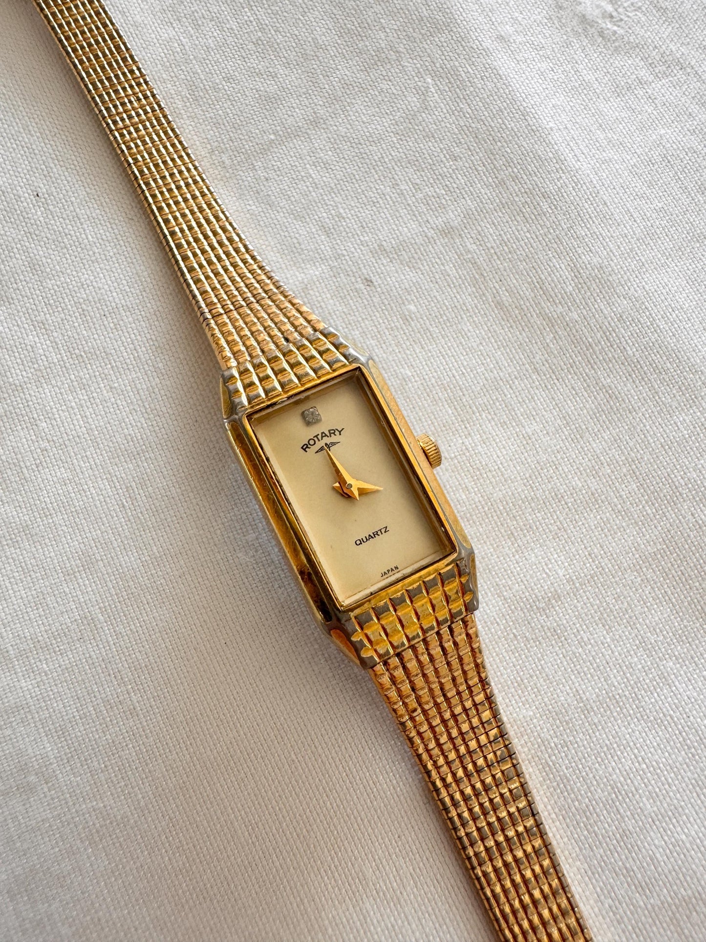 Vintage Rotary Watch; Square Bracelet Watch