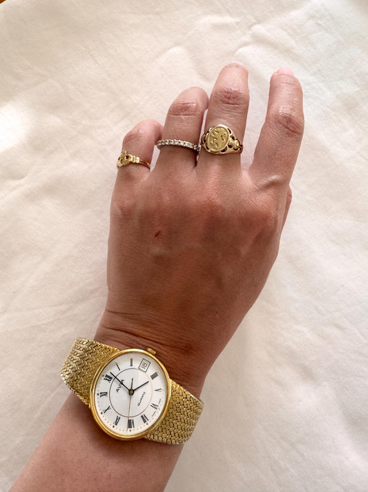 Vintage Unisex Watch; Chunky Roman Numeral Watch