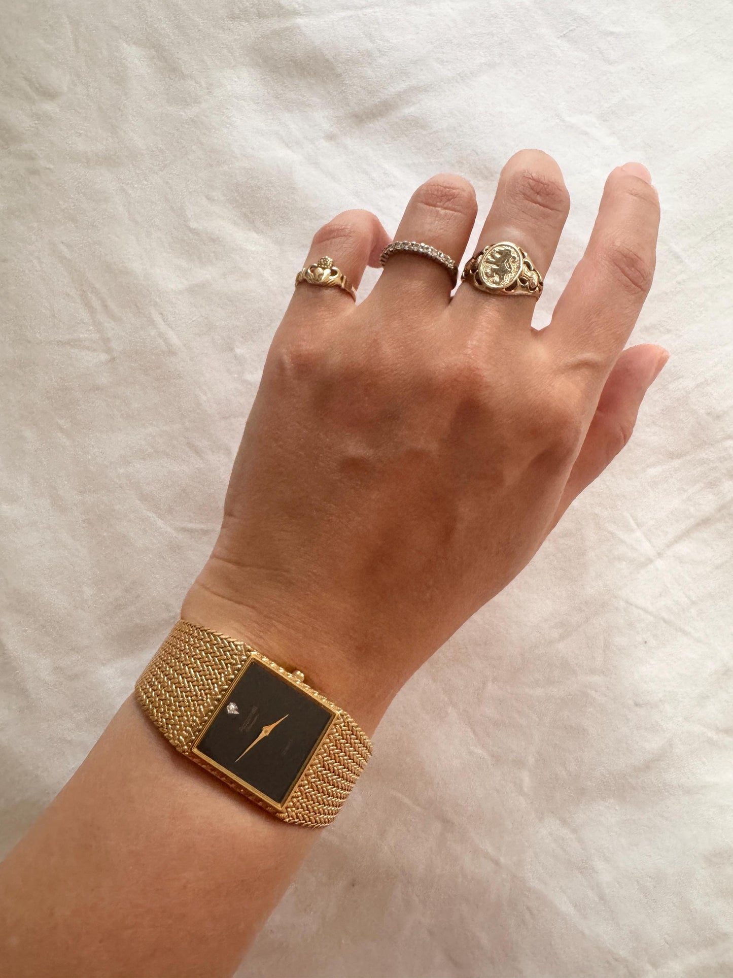 Vintage Chunky Watch; Square Stone Watch