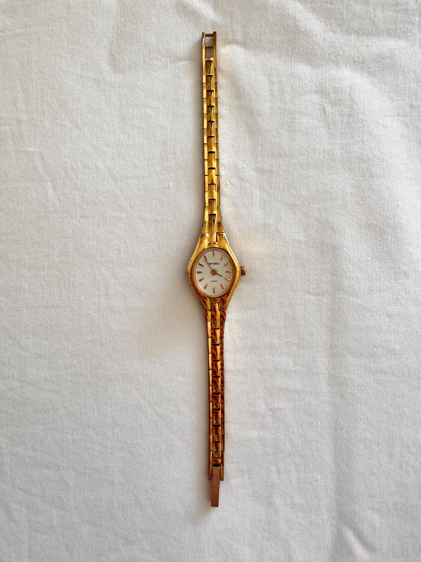 Gold Look Bracelet Watch; Vintage Square Watch