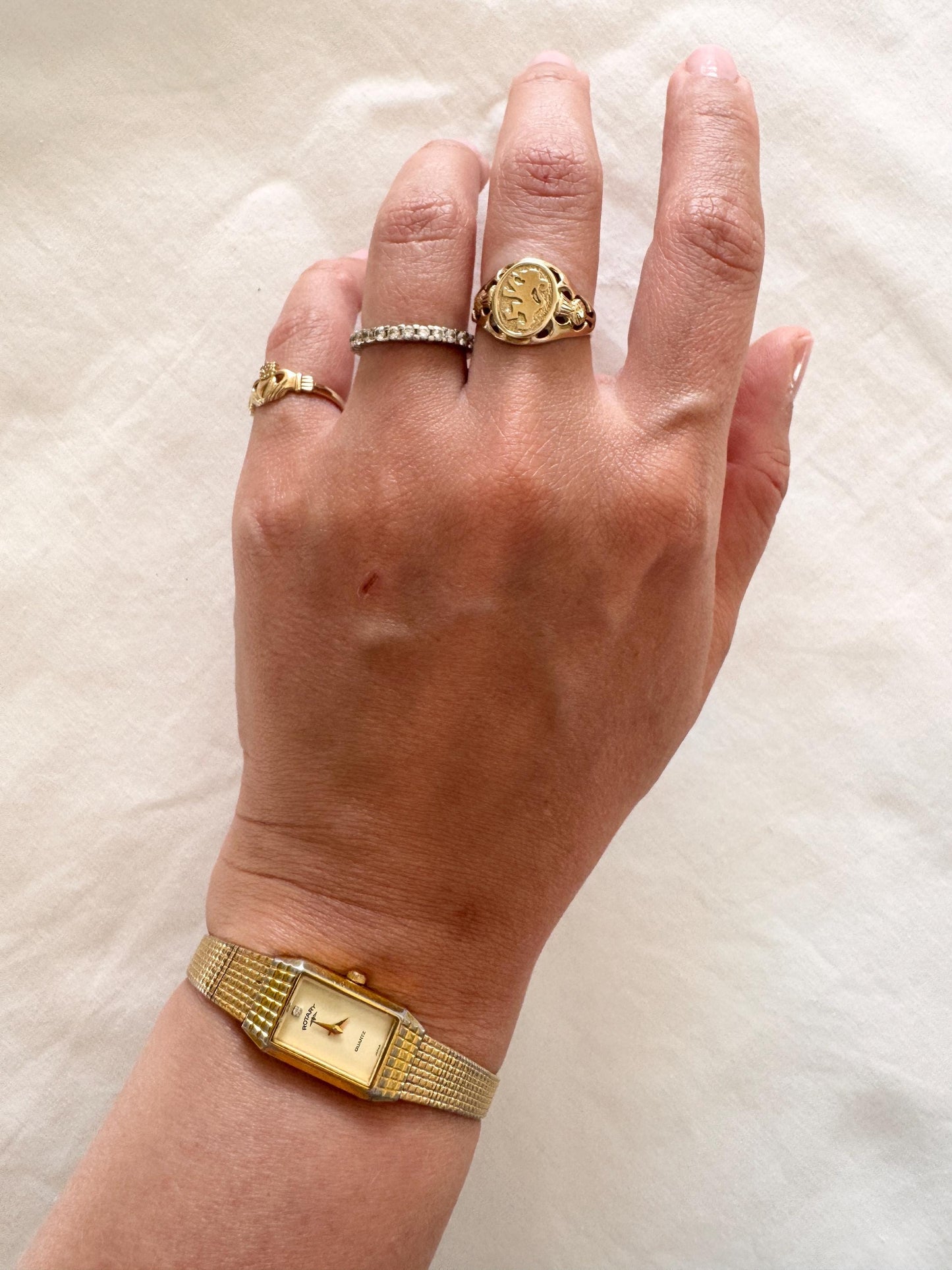 Vintage Rotary Watch; Square Bracelet Watch
