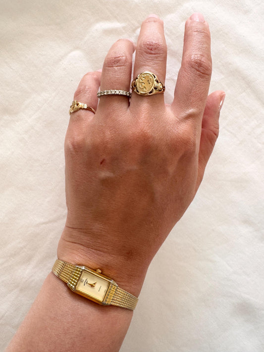 Vintage Rotary Watch; Square Bracelet Watch