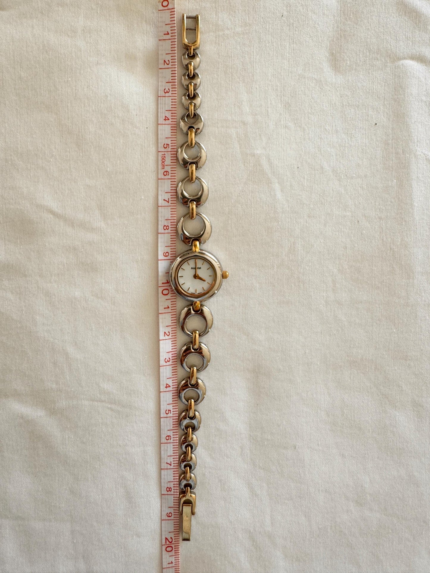 Dainty Bracelet Watch; Vintage Silver Stone Watch