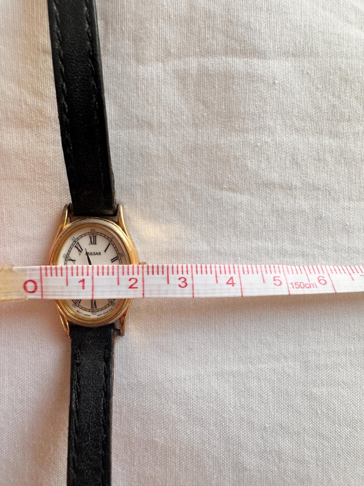 Vintage Roman Number Watch; Black Leather Watch