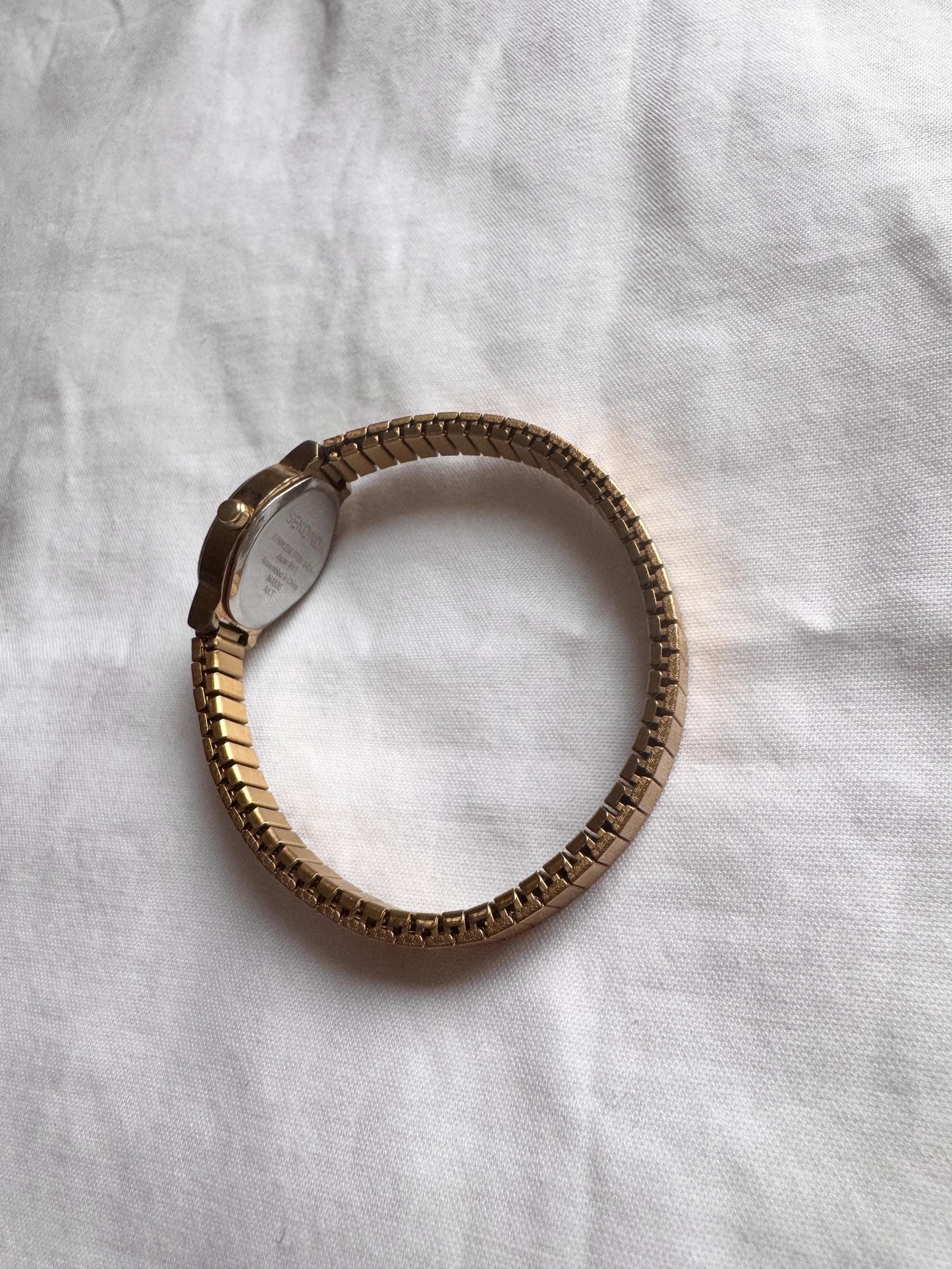 Vintage Elasticated Watch; Gold Tone Watch